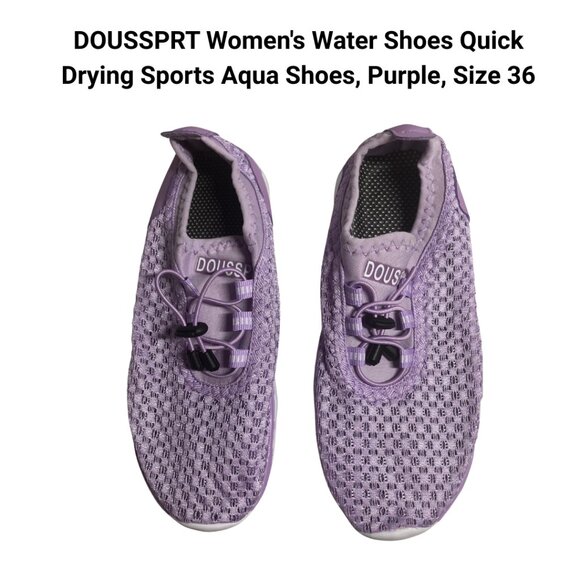 Women’s Water Shoes Quick Dry Slip-On Aqua Sneakers Purple Mesh Size 36 - Picture 13 of 13